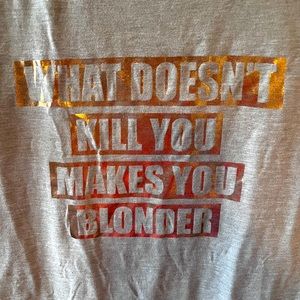 Pam & Gela cap sleeve muscle t shirt L army green with gold letters sleeveless